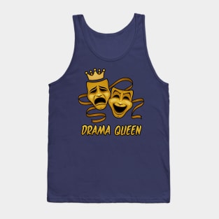 Drama Queen Comedy And Tragedy Gold Theater Masks Tank Top